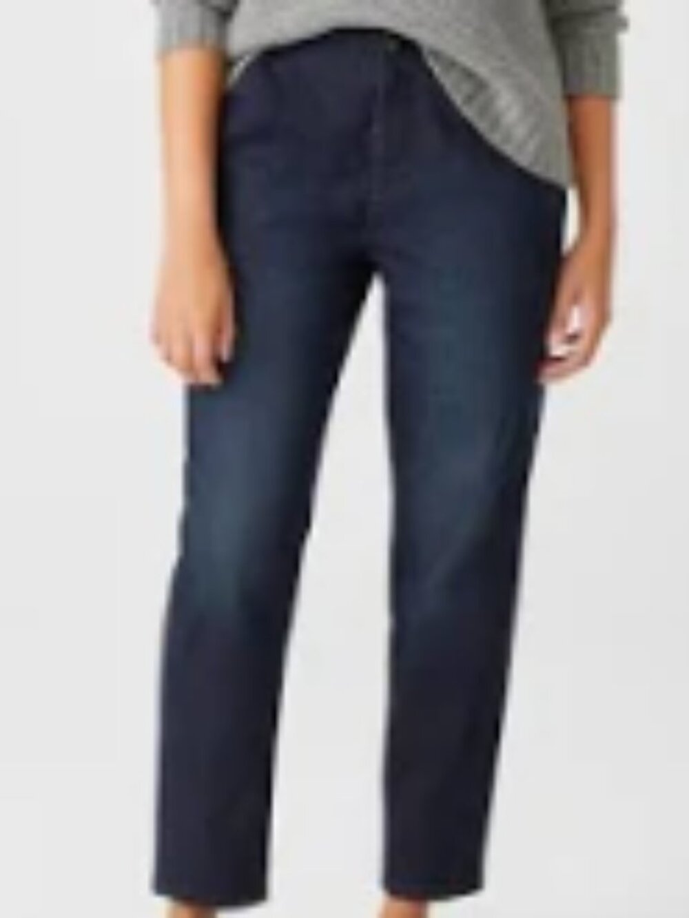 Eileen Fisher Straight Leg stretch Jean Dark Blue Wash - Picture 2 of 6